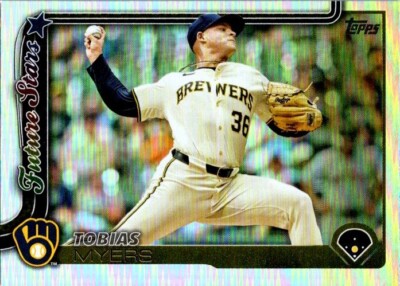 Tobias Meyers 2025 Topps Series 2 Silver Future Stars #636 - Brewers BAD CENTER