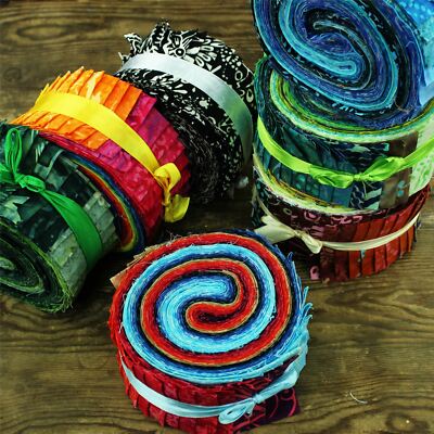Baumwolle Batik vorgeschnitten Stoffbündel Jelly Roll Quilten Patchwork Nähen Handarbeit