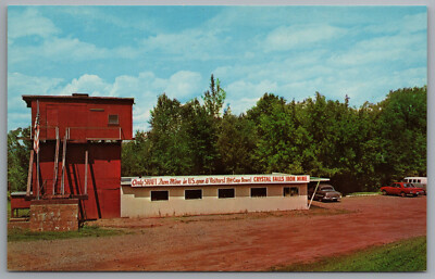 Crystal Falls MI Iron Mine Surface Head Frame Souvenir Building Postcard