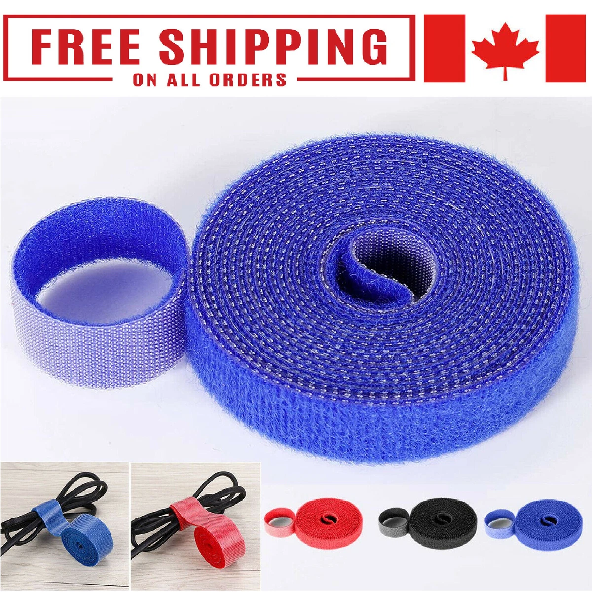 Hook and Loop Nylon Cable Straps Double Sided self Adhesive Cable