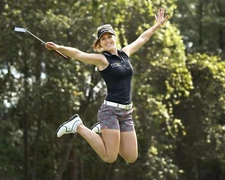 Sandra Gal Jumping for Joy 8x10 Picture Celebrity Print