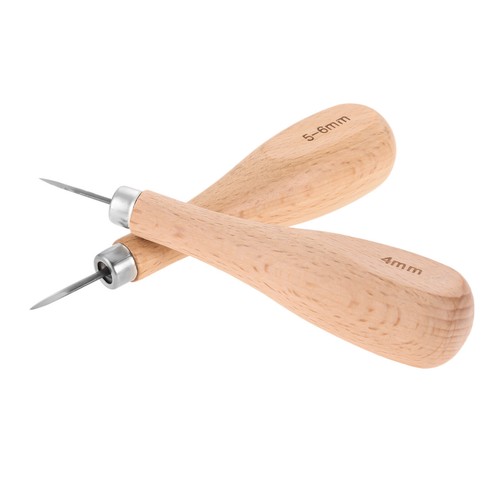 Leather Craft Wood Diamond Rhombus Awl DIY Sewing Awl Leathercraft Punch Tool - Picture 4 of 10