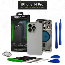 Back Cover for iPhone 14 Pro White Housing Back Glass Frame Housing Seidos