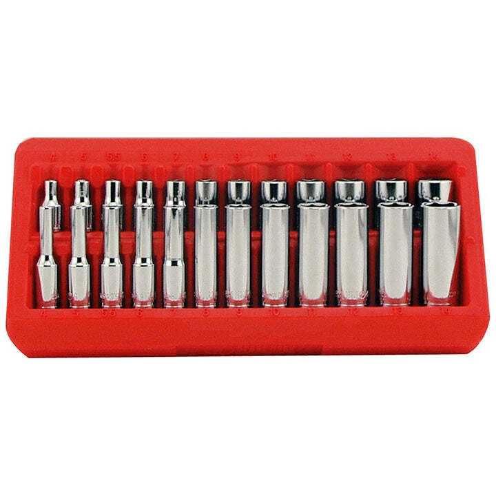 Great Neck 18622 22 Pc 1 4 Drive Deep Shallow Socket Set with Tray Metric