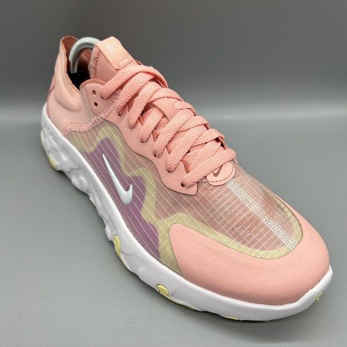 Nike React Renew Lucent BQ4152-600 Pink Yellow Custard Running Trainers Uk 9 - 第 1/7 張圖片