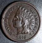 1875 INDIAN HEAD CENT - VF VERY FINE