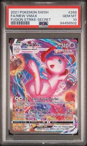 2021 Pokemon Fusion Strike Mew Vmax Full Art #269 GEM MT PSA 10 Secret Alt Art