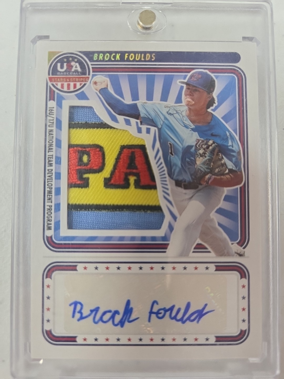 2024 Stars And Stripes Baseball Brock Foulds Patch Auto 1/1 Panini SS-BF