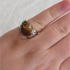 India 925 Hammered Silver Ring w/ Copper Accent Size 7 PRICE FIRM