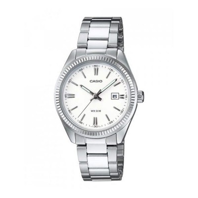 Casio LTP-1302PD-7A1VEG Women's Watch - White Dial, Stainless Steel Bracelet
