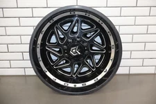 22x12 Dropstar 657BM -44 8x180 Gloss Black Milled Wheel - Face Scratches