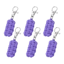 Paracord Zipper Pull, 80 mm Length for Backpacks - Cylinder (6 Pack, Purple)