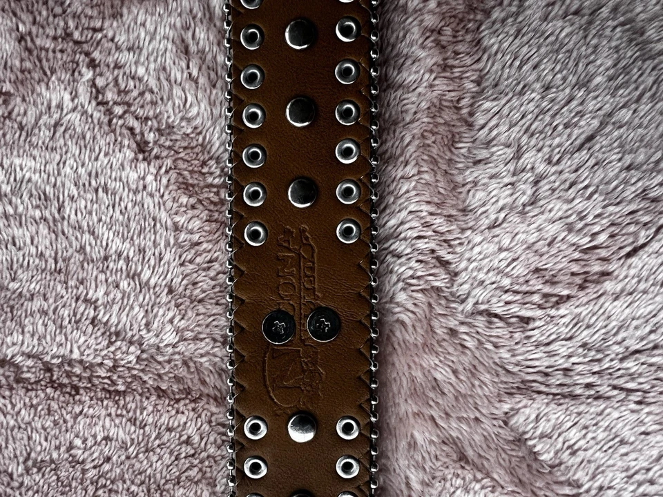 Cinto infantil feminino ocidental Nocona strass rosa cruz marrom N4425644 - Imagem 4 de 4