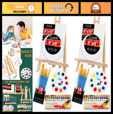 52-Piece Acrylic Paint Set with Easels, Brushes  Canvas - Art Supplies for Kids