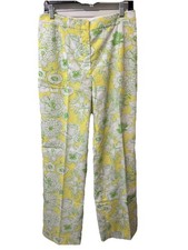 Vintage 1960s The Lilly Pulitzer Front Pocket Yellow Floral Pants Wht Label 14
