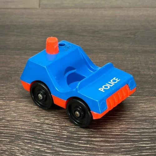 Vintage Fisher Price Little People Police Car Blue and Red