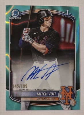 2025 Bowman Draft Chrome Mitch Voit 1st Aqua Lava Refractor Auto 