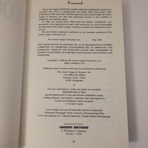 Libro de cocina vintage de la Liga Junior de Houston 1992 tapa dura usado sin cubierta antipolvo - Imagen 8 de 10