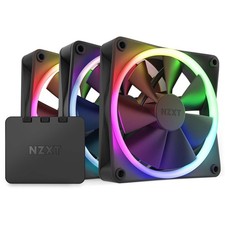 NZXT F120 120mm RGB PWM Fan Black, 3-Pack with NZXT CAM Controller RF-R12TF-B1