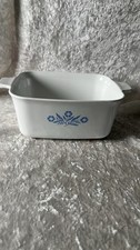 CorningWare Cornflower Design Casserole Dish 7"x5.5"x3" White