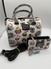 Image of Loungefly Loves Hello Sanrio Satchel Crossbody Purse Rare Multi Character  NEW