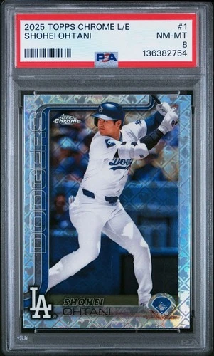 2025 TOPPS CHROME LOGOFRACTOR ED #1 SHOHEI OHTANI PSA 8