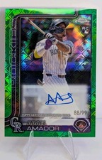 2025 Topps Chrome Logofractor Adael Amador Green 88/99 #RA-AA RC, AU Rockies