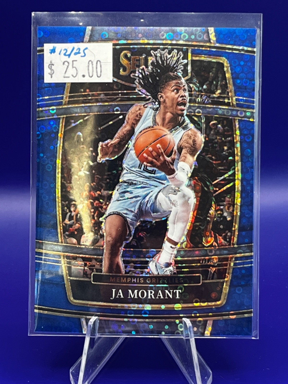 2021-22 Select - Concourse Ja Morant Blue Disco #12/25 Jersey Number Match