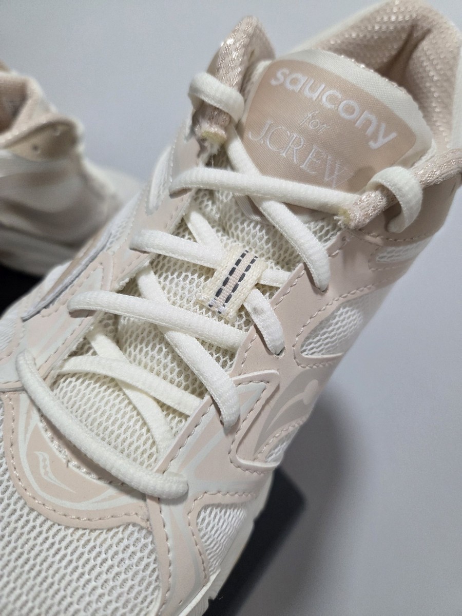 Saucony x J. Crew Ride Millennium Running Sneakers Leather Mesh Vanilla Size 12 View 6