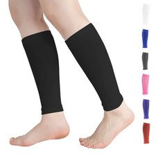 Calf Compression Sleeves 20-30mmHg Leg Support Running Cycling Black Large