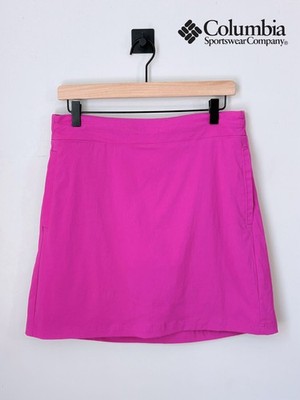 Columbia On The Go Ripstop Skort L Petunia $60 EUC Water Repellent Nylon Stretch