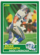 1989 Brian Bosworth Score - Seattle Seahawks