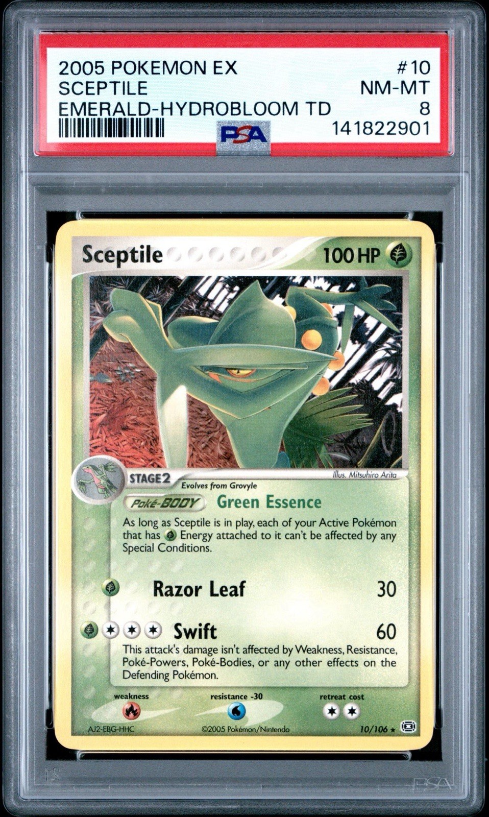 Sceptile - (EX Emerald) 010/106 Hydrobloom Deck Exclusives Regular PSA 8