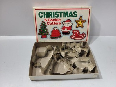 Vintage Fox Run Craftsmen Christmas Cookie Cutters Set 5 Metal Silver Star 3626
