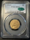 1916-S INDIAN HEAD GOLD HALF EAGLE PCGS MS62 CAC