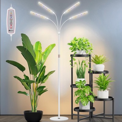 LED Plant Lamp with Stand, 4-Head Full Spectrum Plant Light for 5-Tage-Lieferung