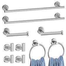 10-Piece Brushed Nickel Towel Bar Set,Bathroom Hardware Accessories Set,23.6 ...