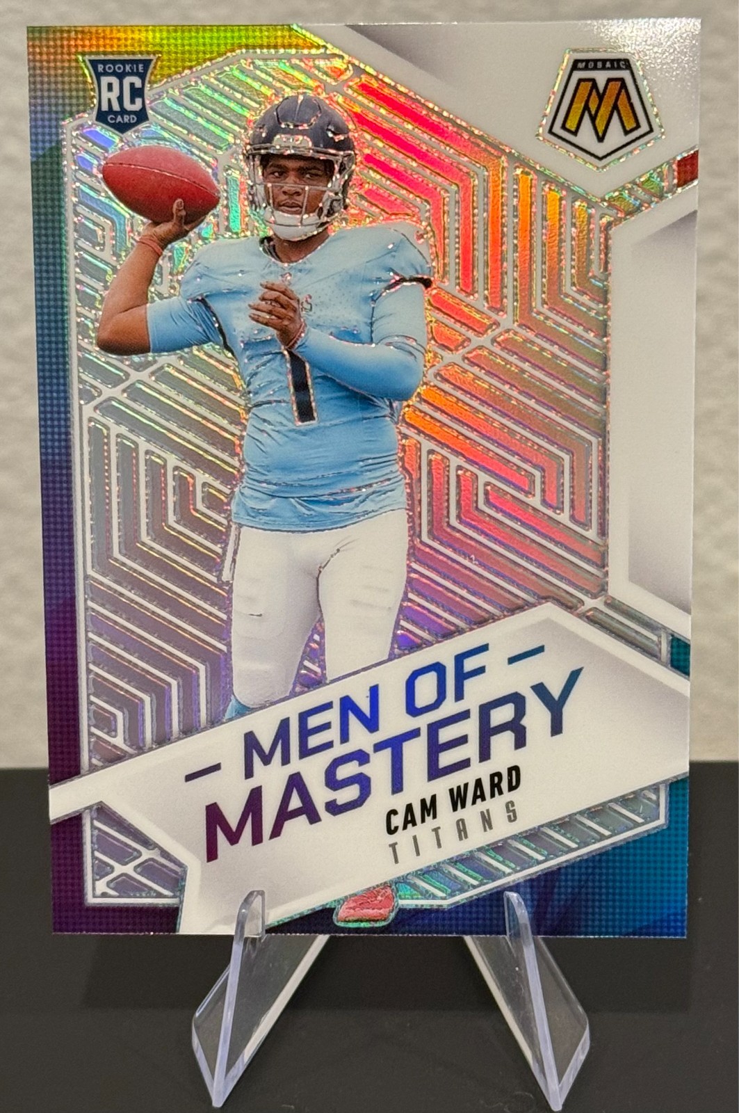 2025 Panini Mosaic Cam Ward - Men Of Mastery Silver Prizm - Titans (RC)