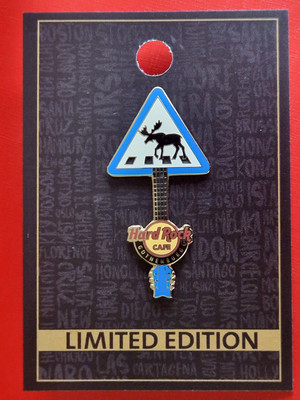 HRC Hard Rock Cafe Gothenburg Moose Sign Blue Guitar LE100 new
