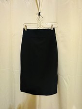Black Women's Knee Length Pencil Skirt, Solid Regular Fit