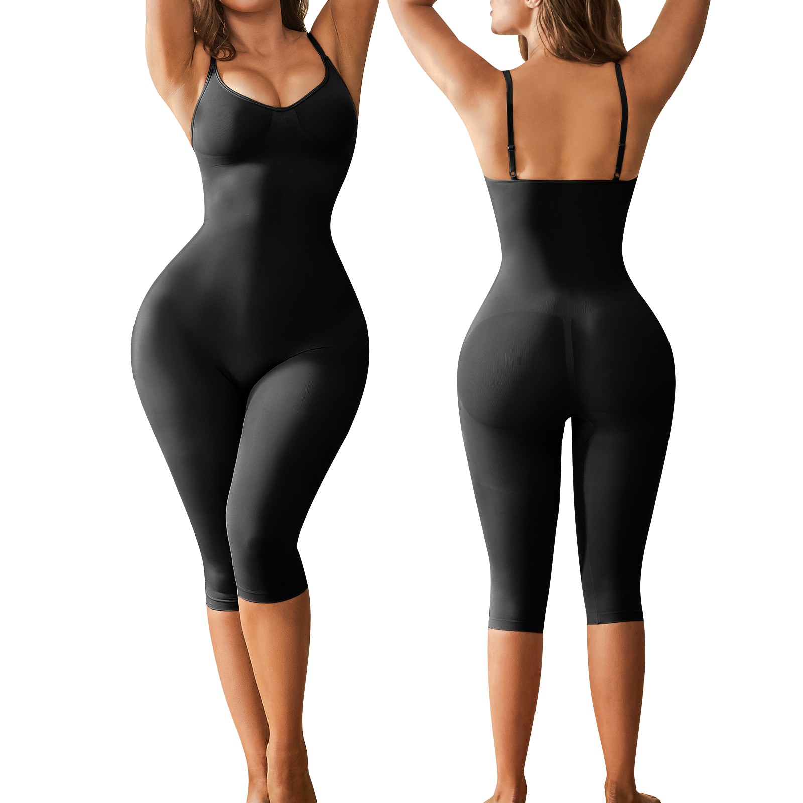 Full Body Suit Shapewear One Piece Capri Jumpsuits