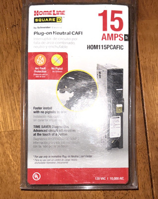 Square D HOM115PCAFIC 15A 1-Pole Circuit Breaker-NIB-