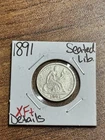 1891 Seated Liberty Silver Dime XF Details Extra Fine US 10c Type Coin (Raw18028