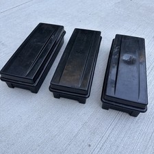 Vintage Alpha Cassette Tape Storage Cases Black Plastic Lot Of 3 