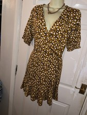 Mustard wrap dress Dress Size 16 wear with boots bnwt
