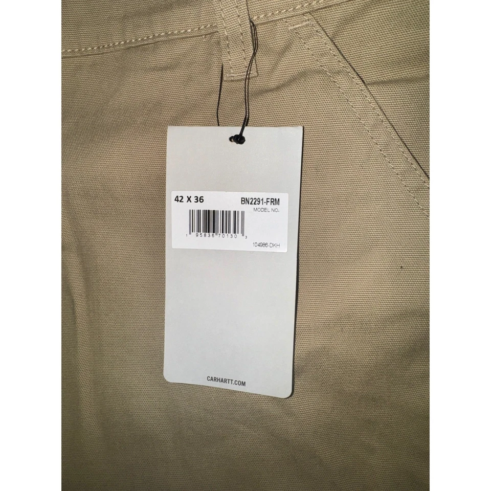 Carhartt FR Flame Resistant Relaxed Fit Canvas Work Pants Khaki Mens 42x36 NEW - Image 4 of 4