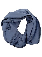JOOP! Damen Schal Tuch Blau Viskose Logo Muster 164x39 cm Elegant