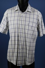Vintage Yves Saint Laurent YSL Monogram Plaid Pocket Short Button Shirt Sz L 80s