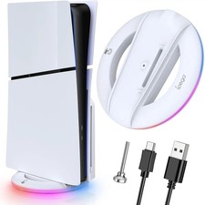 Vertical Cooling Stand with RGB Lighting for PS5 Slim Console Disc/Digital USA