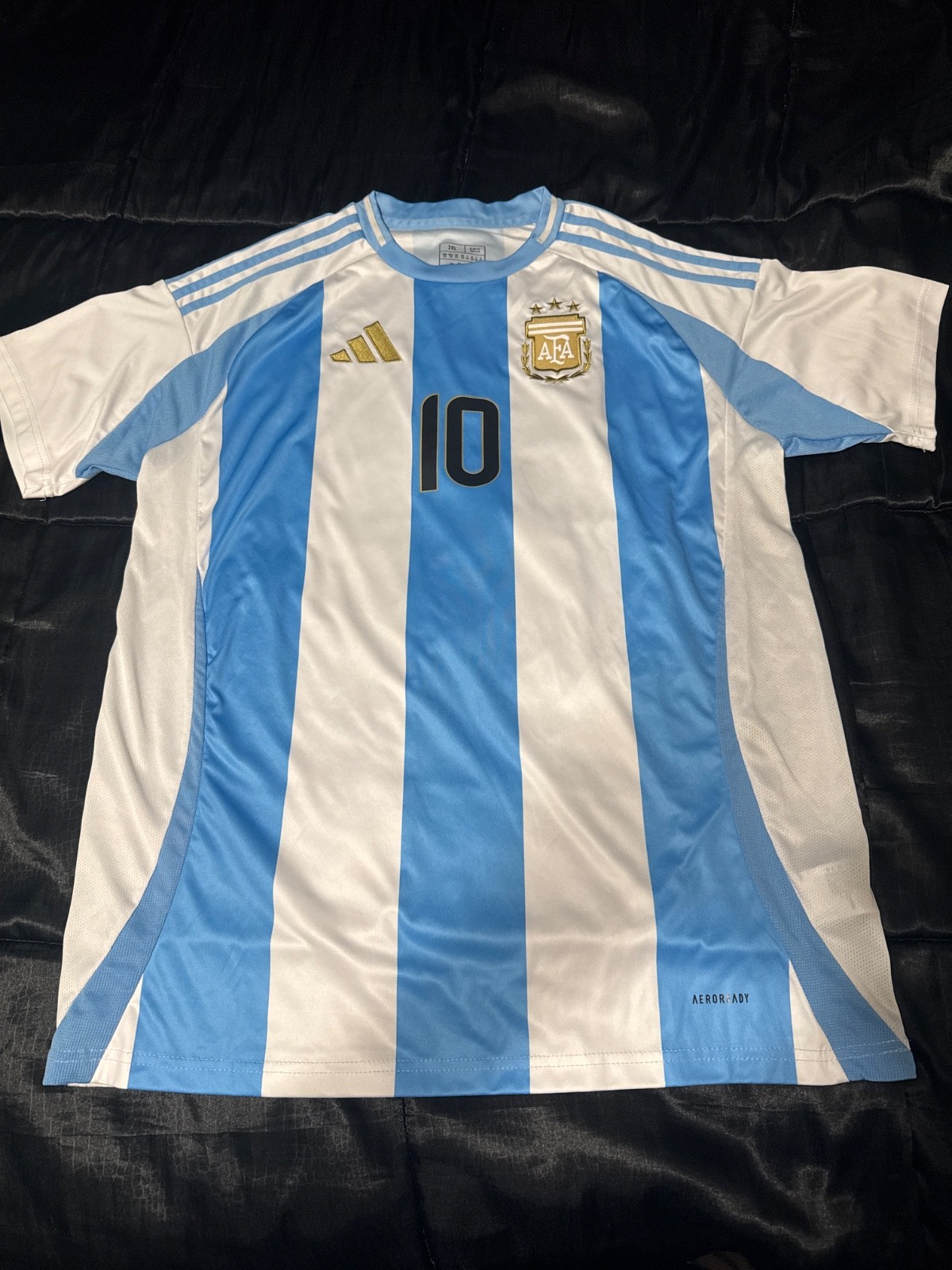Mens 2XL Adidas Argentina Home Messi #10 Soccer Futbol Jersey